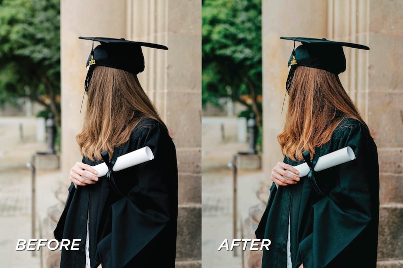 May include: A person in a graduation gown and cap, holding a diploma. The black gown contrasts with the white diploma and the person's long, light brown hair. The cap has a tassel and the year 2021.