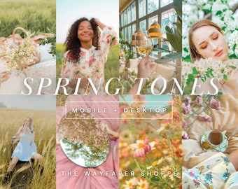 20 Spring Mobile Lightroom Presets | Light and Airy, Bright Clean Instagram Preset, Influencer Blogger Instagram Preset for Photo Editing