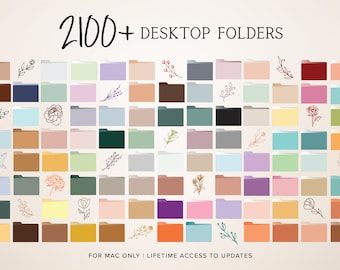 2100+ Bundle Desktop Folder Icons MacBook Folder Icons Neutral Minimal Desktop Aesthetic Icon, Mac Computer Folder, Illustrated Floral Icons