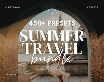 450+ Summer Travel Lightroom Preset Bundle | Bright, Aesthetic, Presets for Instagram Influencers, Lifestyle Bloggers, Vibrant Travel Photos