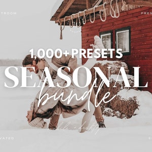 1,000+ Seasonal Lightroom Preset Bundle | Christmas Presets, Festive Holiday Presets, Winter Presets, Fall Presets, Spring Summer Presets