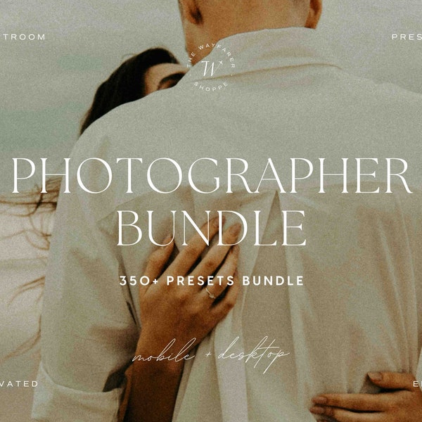 350+ Lightroom Preset Bundle | Photographer Presets, Luxury Aesthetic Presets, Cinematic Film Presets, Wedding Presets, Earthy Boho Presets