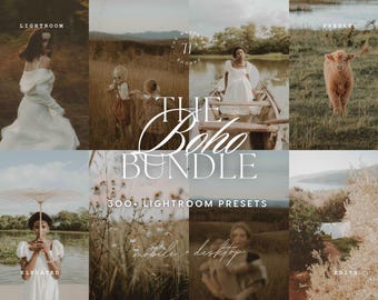 300+ Boho Lightroom Preset Bundle | Moody and Rich Presets, Dark Instagram Filter, Neutral Desktop Preset, Warm Presets for Photographers
