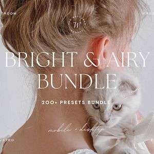 200+ Bright Lightroom Preset Bundle, Light and Airy Presets, Clean Aesthetic Presets, Natural Presets, Spring Summer Indoor Outdoor Presets