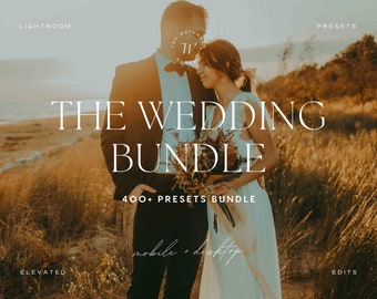 400+ Wedding Lightroom Preset Bundle, Aesthetic Preset, Natural Preset, Warm Golden Hour Professional Photographer Presets, Portrait Presets