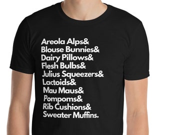 Breast Slang Words T-Shirt: Funny Offensive Humor Gag Gift