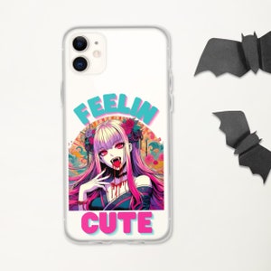 アニメ ヴァンパイア ホラー iPhone ケース - 女性ゴス マンガ デザイン - クリア透明カバー
