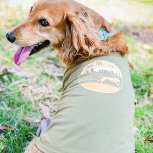 Organic Cotton Dog Shirt | Running Graphic, Easy-On Snaps