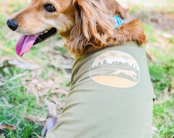 Organic Cotton Dog Shirt | Running Graphic, Easy-On Snaps