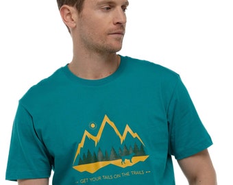 Organic Cotton Dog Dad Hiking Shirt | Teal Nature Tee