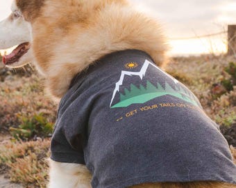 Eco-Friendly Dog Shirt: Hiking Adventure Design, Organic Cotton Blend