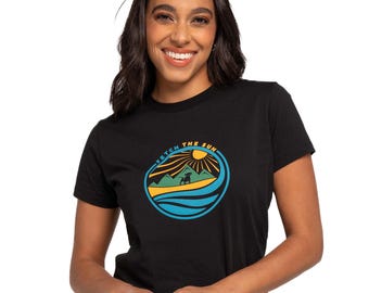 Organic Cotton Women's Fetch The Sun Logo T-Shirt | Dog Mom Theme Tee