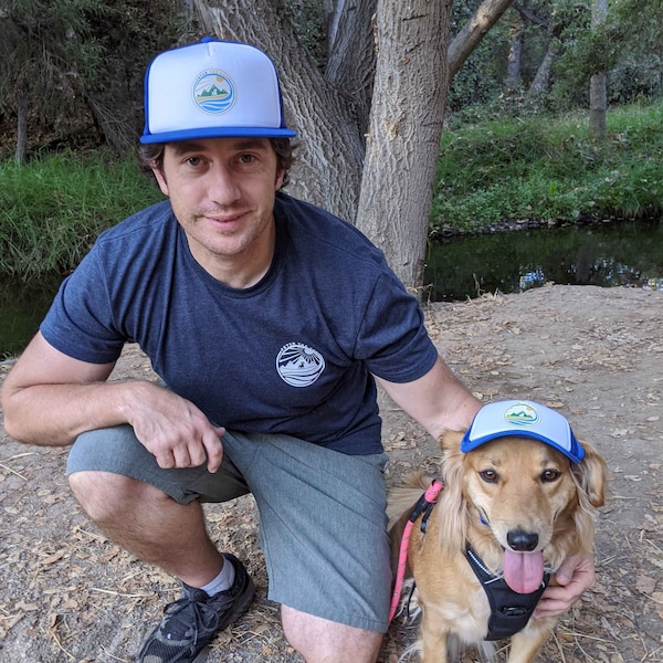 Matching Dog and Owner Trucker Hats by Fetch The Sun and PupLid, Blue, Hats for Dogs, Fits Small and Large Dogs, Great Pet Owner Gift
