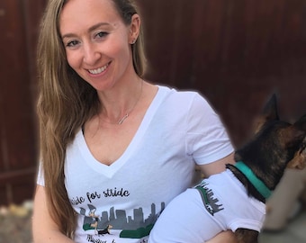 Matching Dog & Owner Running Shirts In White, Men And Women Sizes
