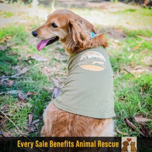 Organic Cotton Running Dog Shirt for Dogs In Olive Drab, Large & Small Dog Clothes Fit Most Breeds, Perfect Dog Present, Slip or Snap On
