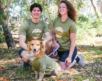 Matching Dog & Owner Organic Cotton Running Shirts | Olive Drab, Shirts Sold Separately