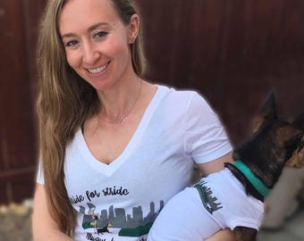 Matching Dog & Owner Running Shirts In White, Men And Women Sizes