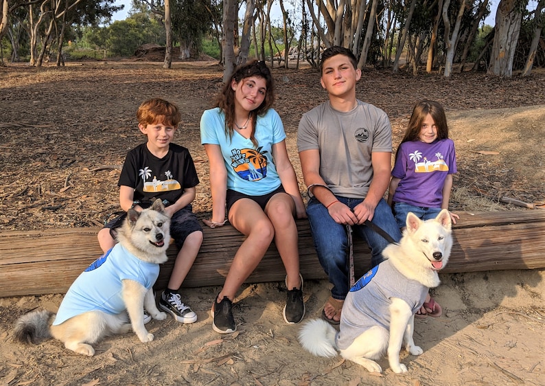 10/% of Sales Donated to Animal Shelters Youth Sizes 4-16 Boy/'s Beach T-Shirt by Fetch the Sun Great Gift for Dog Loving Kids /& Surfers