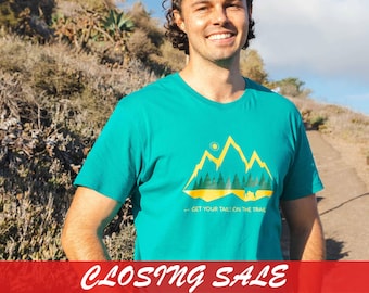 Organic Cotton Dog Dad Hiking Shirt | Teal Nature Tee
