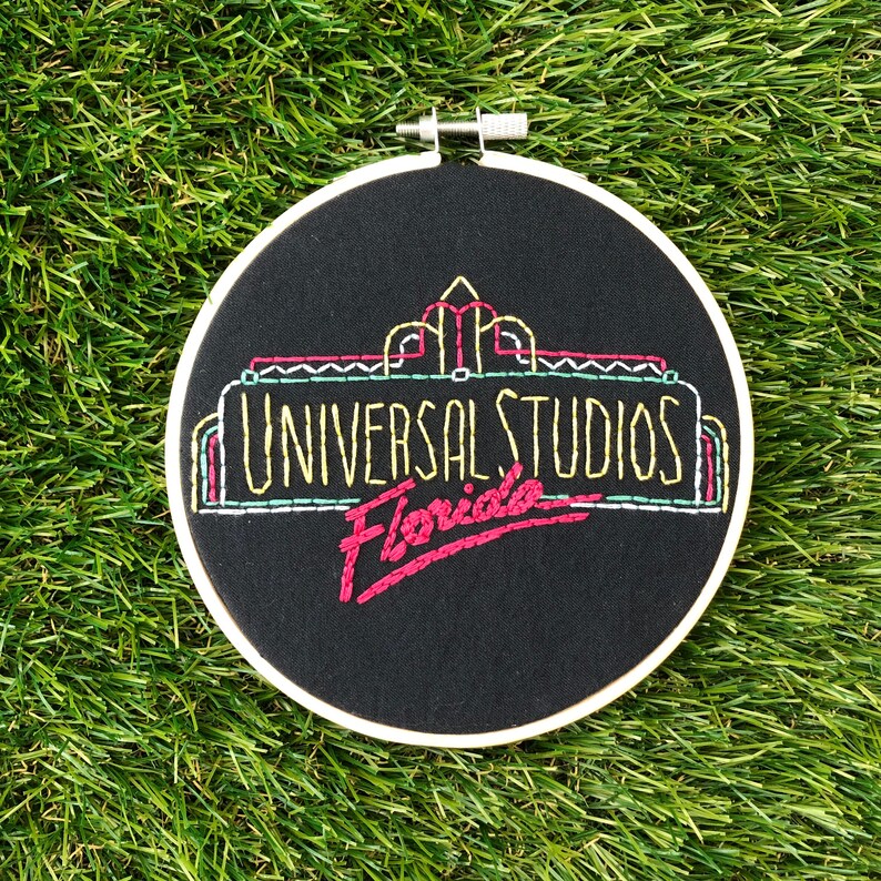 Vintage Universal Studios Florida Neon Sign Embroidery Theme Etsy