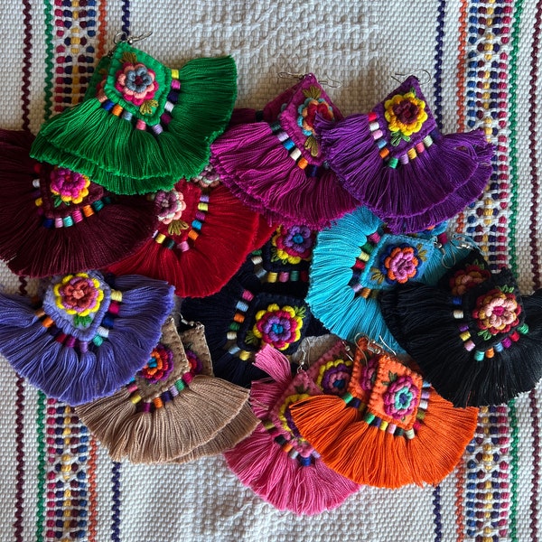 Embroidered earrings