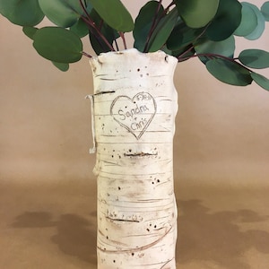 PERSONALIZED Ceramic Hand Built Aspen Tree Vase / Candle Votive