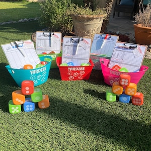 Yardzee Game Set with Bonus Farkle Scorecard and Rules