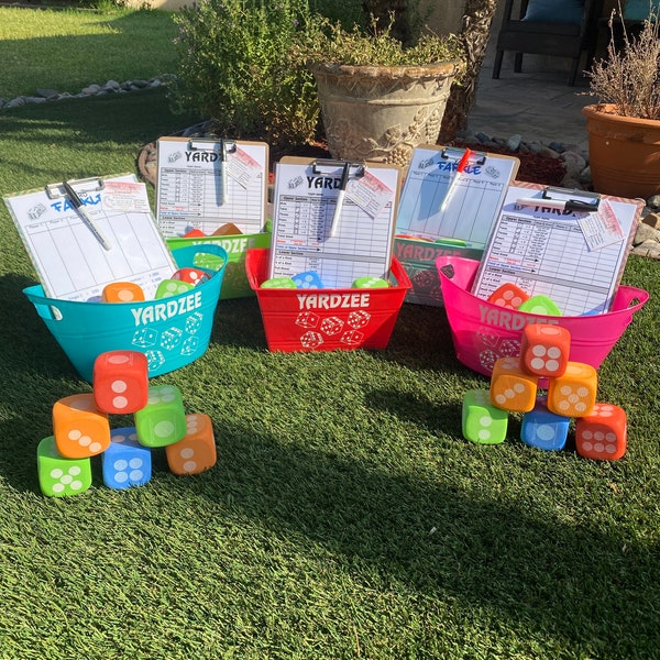 Yardzee Game Set with Bonus Farkle Scorecard and Rules