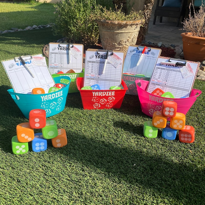 Yardzee Game Set with Bonus Farkle Scorecard and Rules