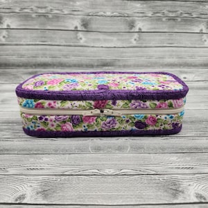 Purple Lovers Floral Zippered Sewing Organizer