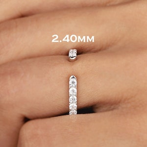 2.40mm Open Wedding Band, Wedding Bands Women Moissanite Wedding Band Space Wedding Band Matching Band Open Spacer Ring Open White Gold Ring