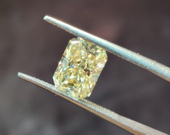 1 Carat to 10 Carat Yellow Radiant Cut Moissanite Loose Radiant 2 Pcs for Customized Jewelry Making