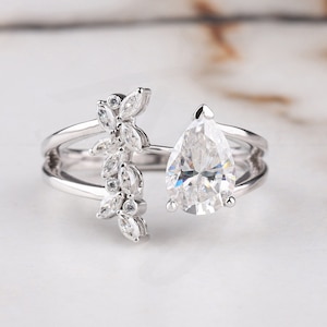Toi et Moi-ring verlovingsring twee stenen ring trouwring jubileumcadeau multi stenen Toi et Moi ring belofte ring voor vrouwen cadeau voor haar