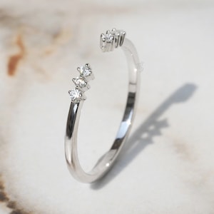 Open Wedding Band Notch Wedding Band Vintage Matching Band Spacer Band Dainty Everyday Band Pinky Ring Minimalist Ring Guard Ring Cuff Ring