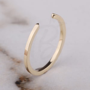 1.50mm Flat Spacer Band Customized 14K Plain Gold Open Wedding Band, Essential Gold Ring Yellow White Rose Gold Wedding Matching Band Cuff