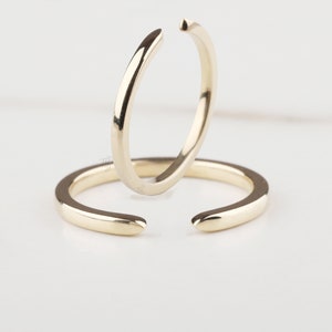 Customized Plain Gold Open Wedding Band, Essential Gold Ring Matching Band, Rose Gold Wedding Band, 14k Gold Cuff Band Ring Anniversary Gift