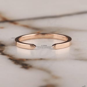 Customized Plain Gold Open Wedding Band, Essential Gold Ring Matching Band, Rose Gold Wedding Band, 14k Gold Cuff Band Ring Anniversary Gift