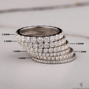 14k Solid Gold Lab | Moissanite Diamond FULL Eternity Band Wedding Band Stack Ring For Women 14K Minimalist Moissanite Band, Bridal Ring Set