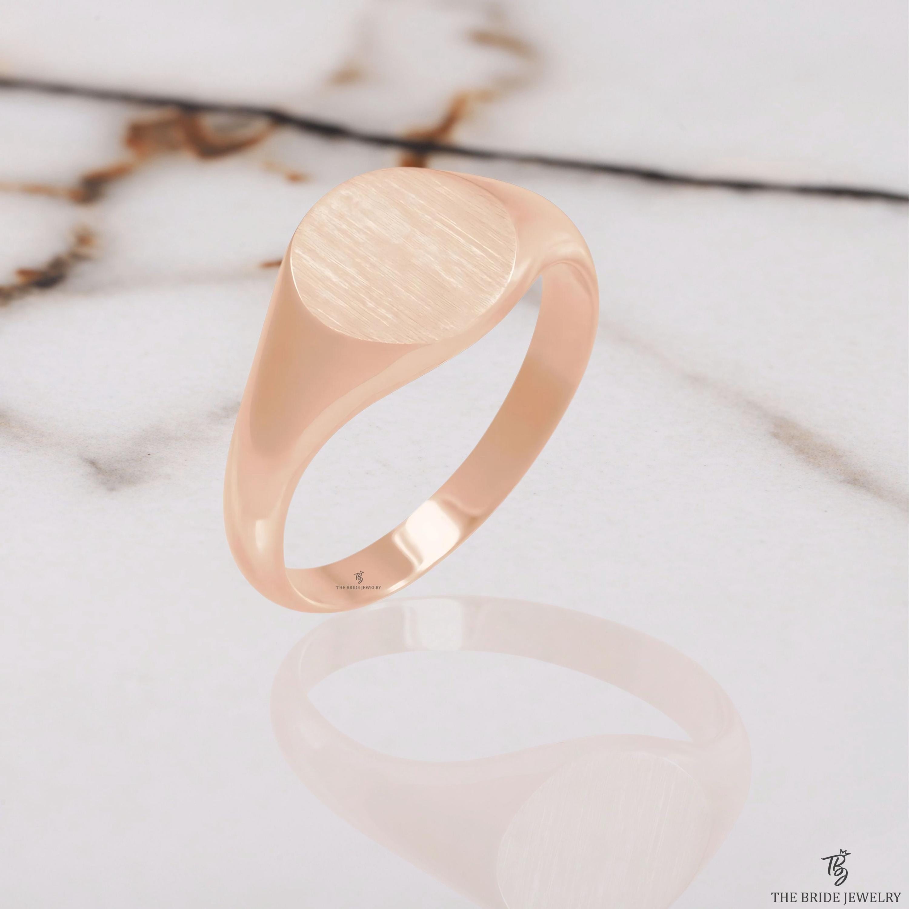 Signet Ring Pinky Ring Custom Personalized Gift for Women Initial Ring ...