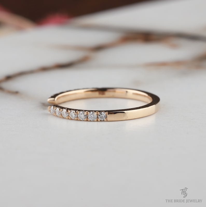 Open Wedding Band Wedding Bands Women Moissanite Wedding Etsy
