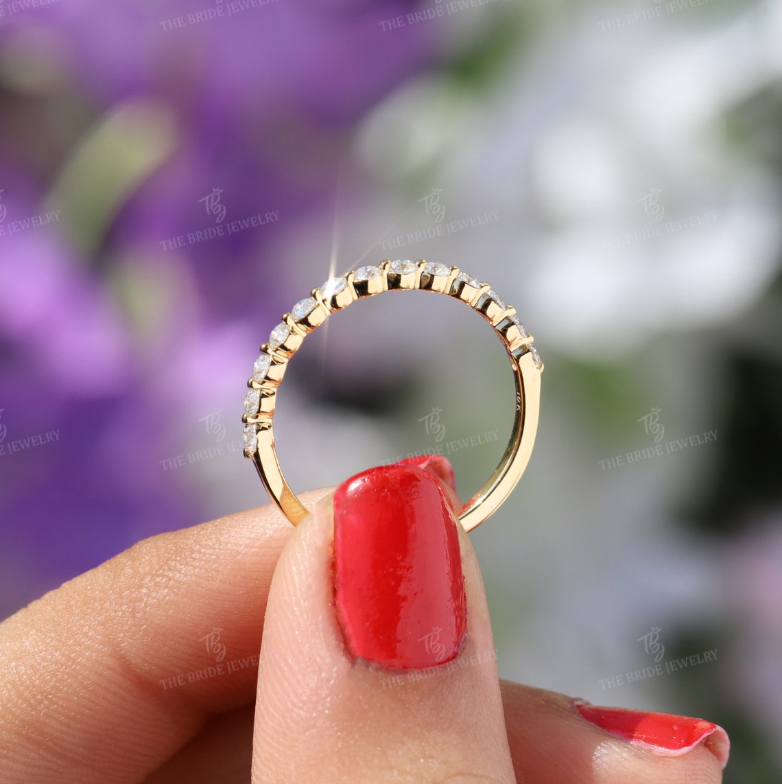 Halfway Bubble Wedding Band Bubble Matching Band Minimalist Etsy