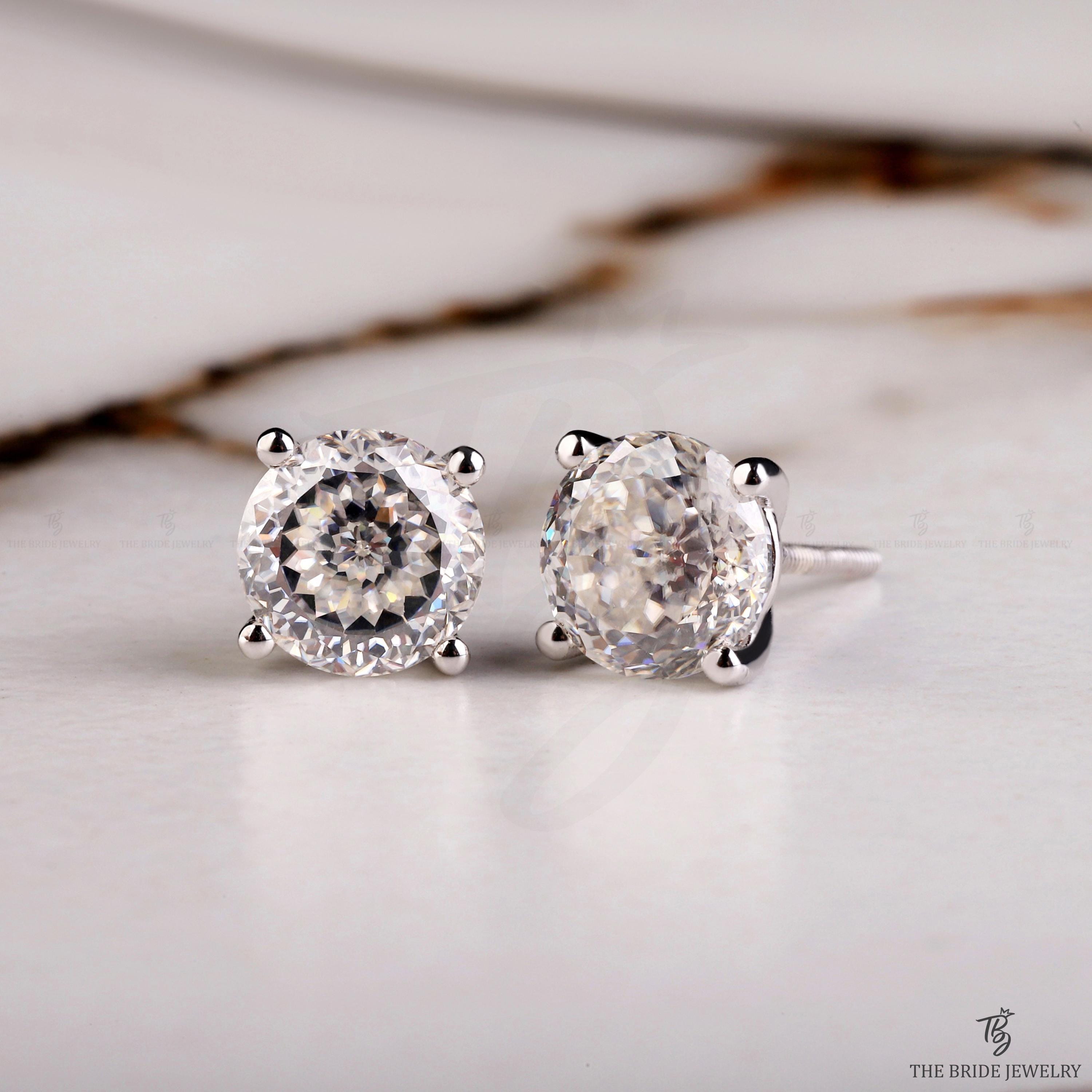 0.50ct Taglio Rotondo Moissanite Stretto Hoop Orecchini 14K - Foto 9