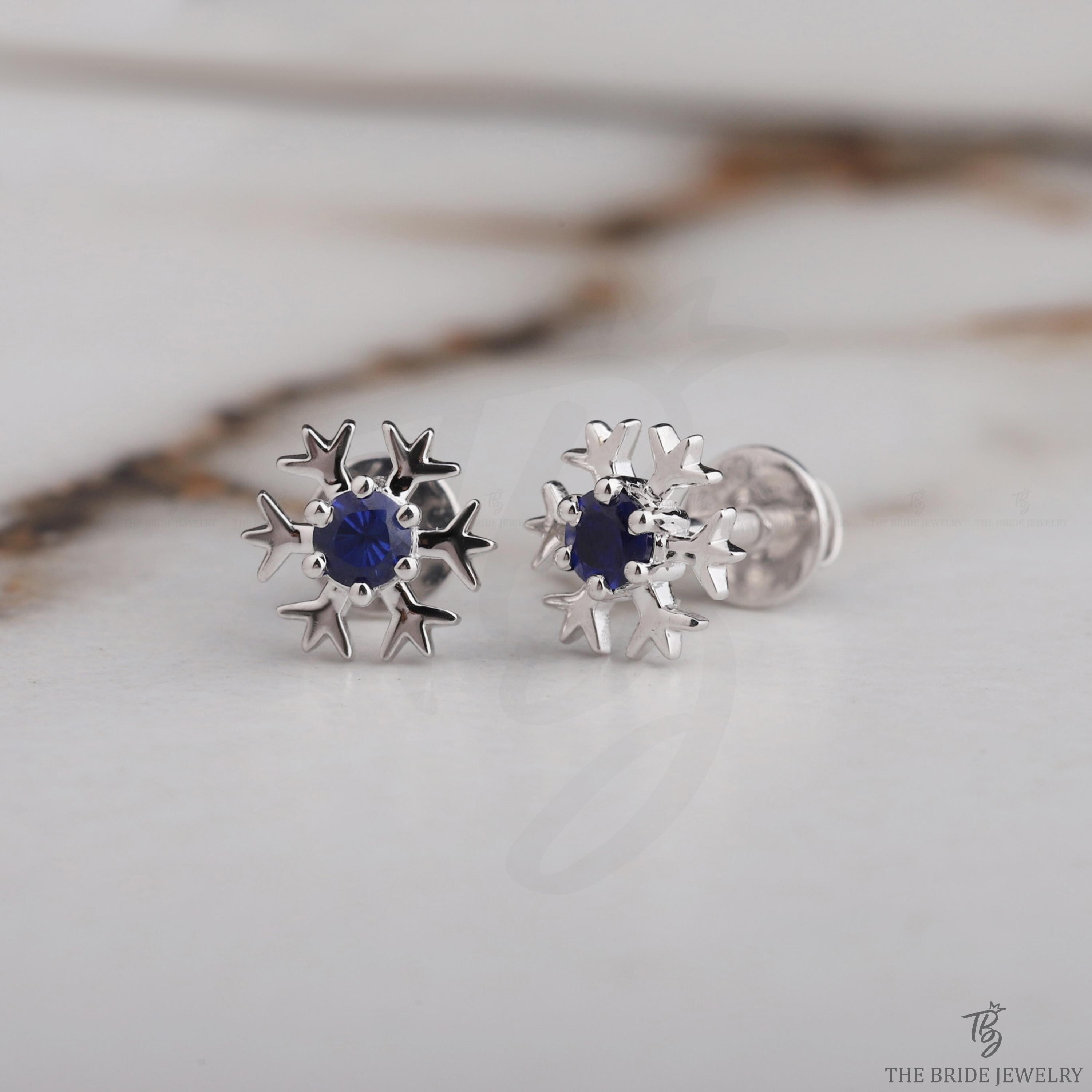 Orecchini A Perno A Forma Di Fiocco Di Neve In Argento Sterling Adatti