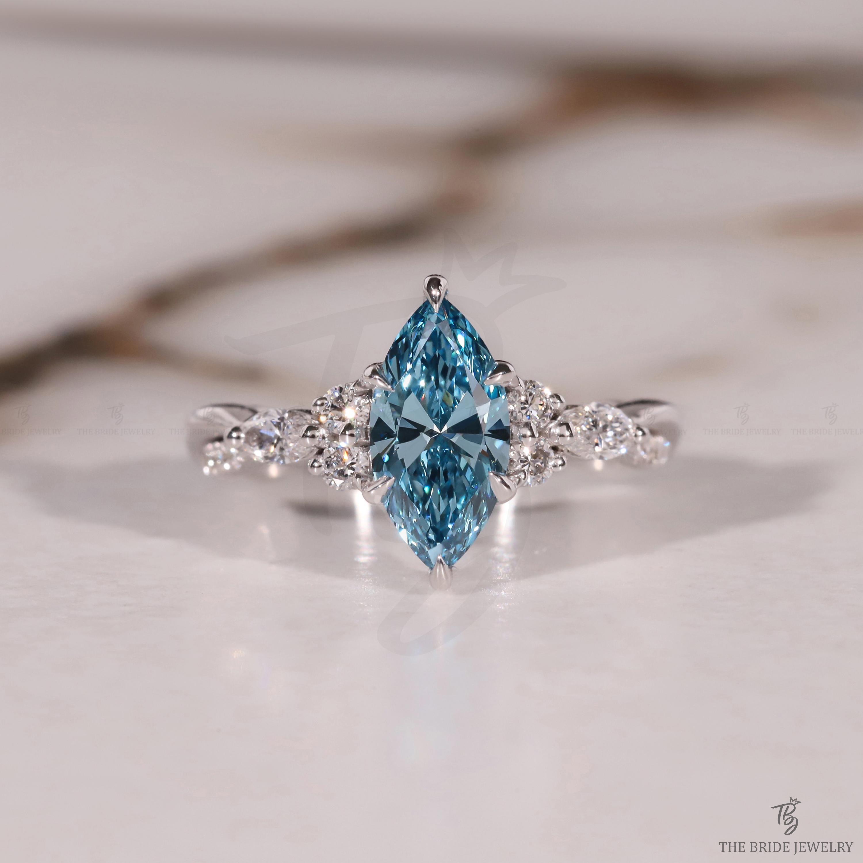 Certified blue diamond rings - Etsy 日本