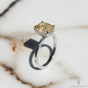 14x10 crushed ice,
8 carat radiant,
Yellow fashion ring,
Yellow jewelry gift