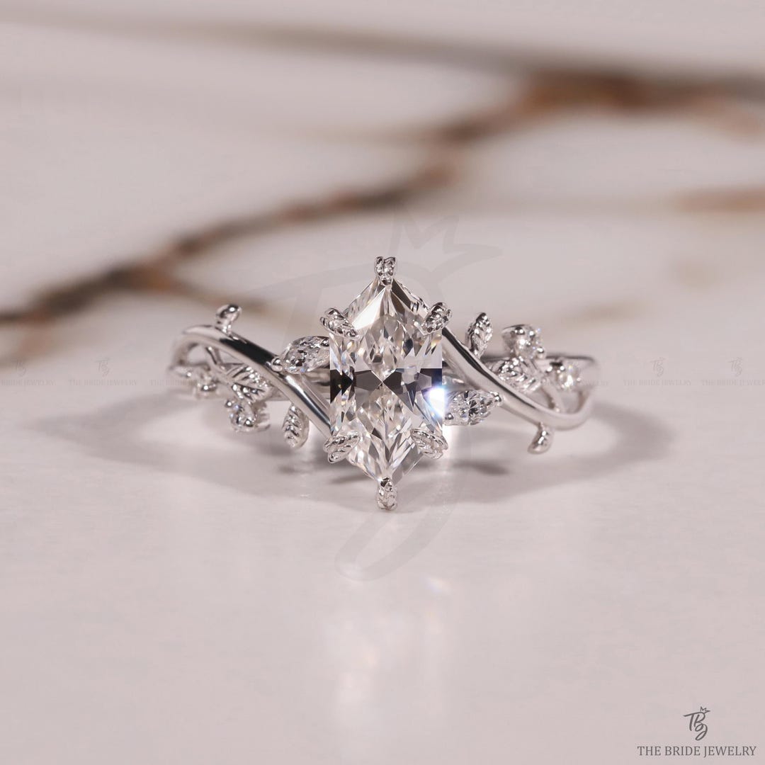 Vintage Lab Grown Diamond Dutch Marquise Cut Floral Engagement Ring ...