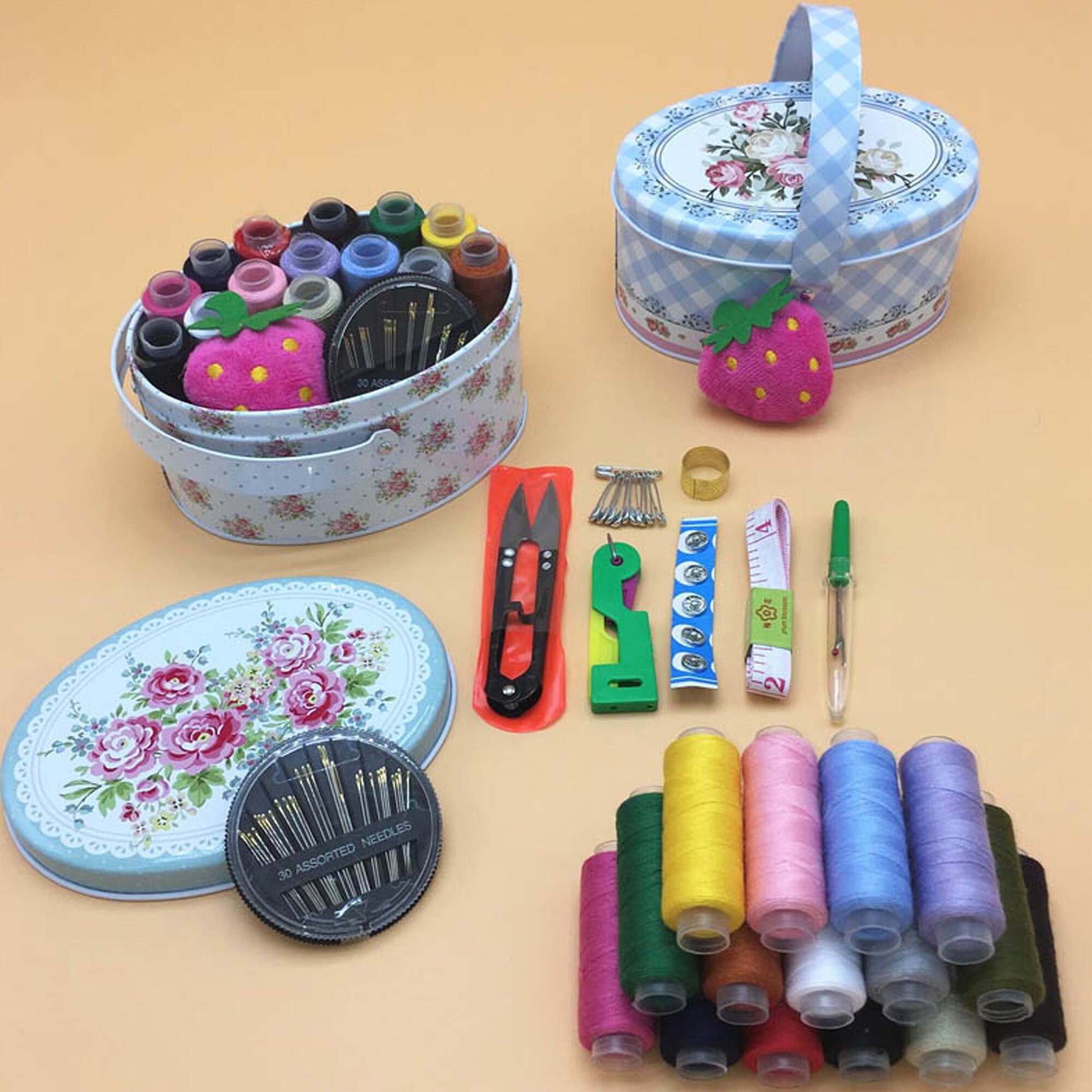 Small Sewing Basket Box Vintage Floral Design Sewing Basket Etsy