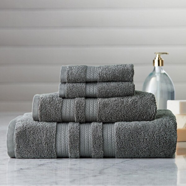 Luxury Embroidered Bath Towel (GREY)