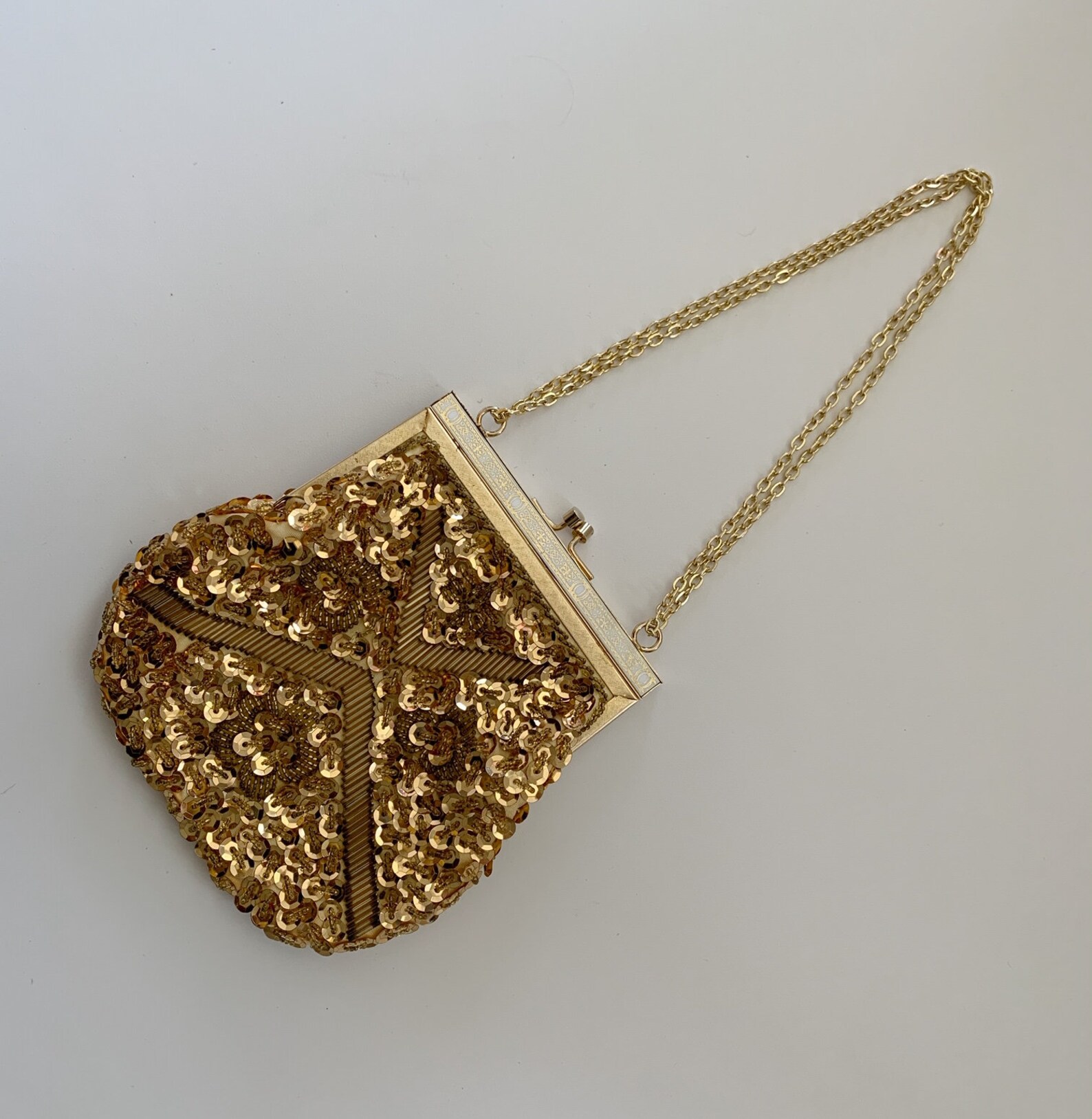 Vintage Gold Embellished Evening Bag | Etsy