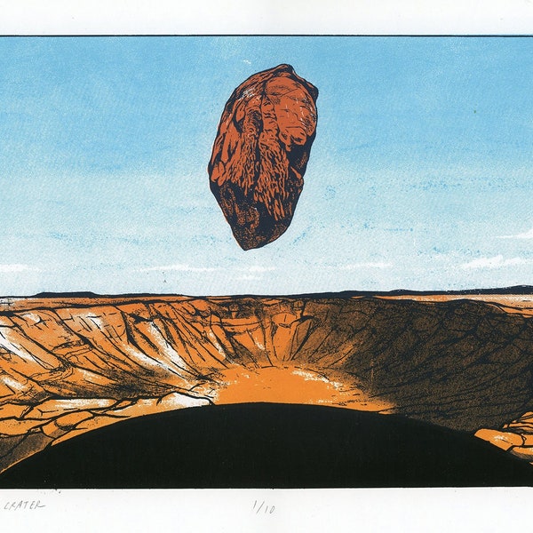Stone Over Meteor Crater | Screenprint